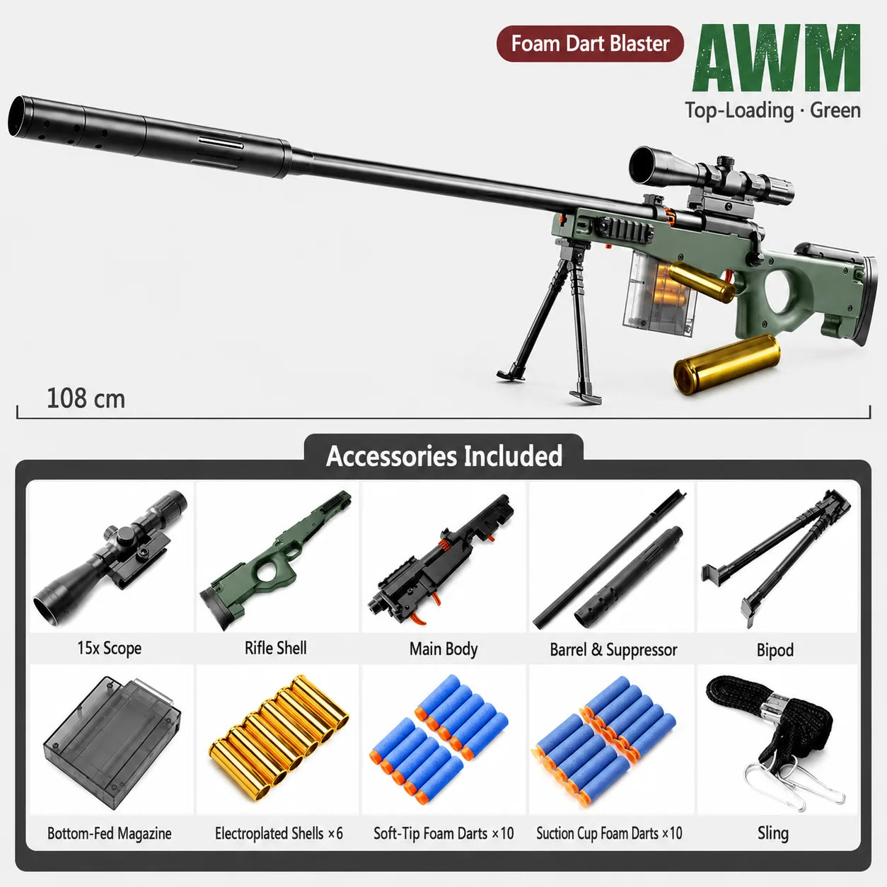 M200 98K M24 AWM Snipers Soft Bullet Gun Toy