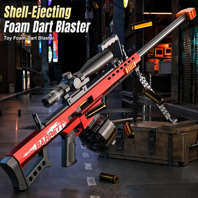 Electric/Manual Drum Version of the Barrett Sniper Soft Bullet Toygun Automatic Shell Ejecting