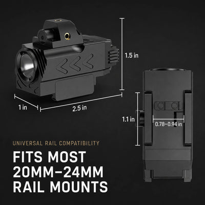Metal Flashlight With Adjustable Rail