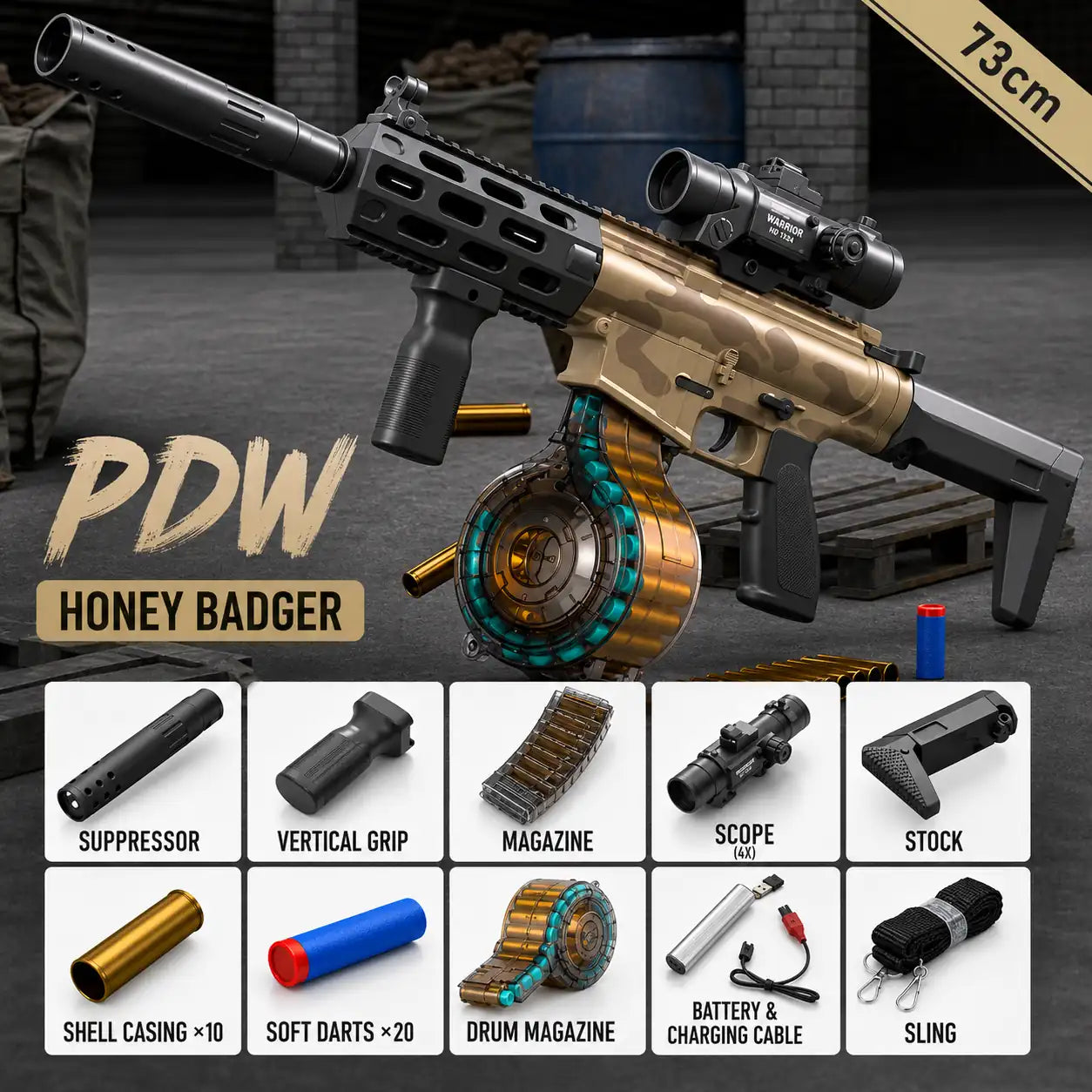 New Electric Honey Badger Soft Bullet Nerf Gun