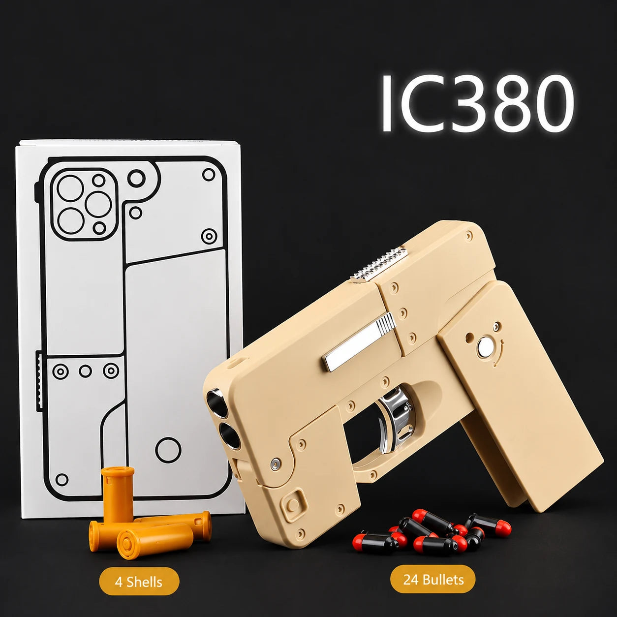 IC380 Foldable Phone Shape Pistol Nerf Toy Gun