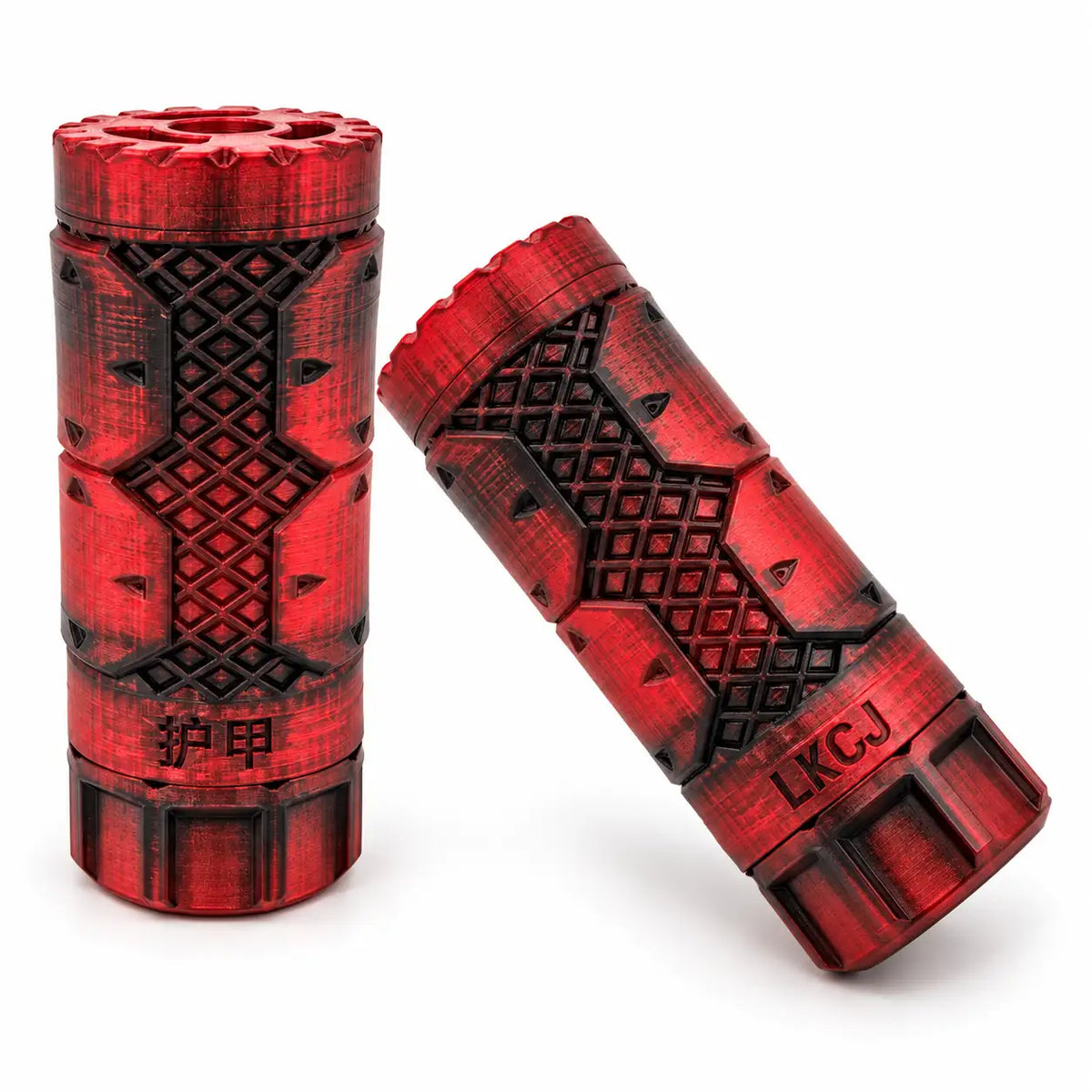 LKCJ ARMOR smoke tracer unit in Devil Red, shown from two angles