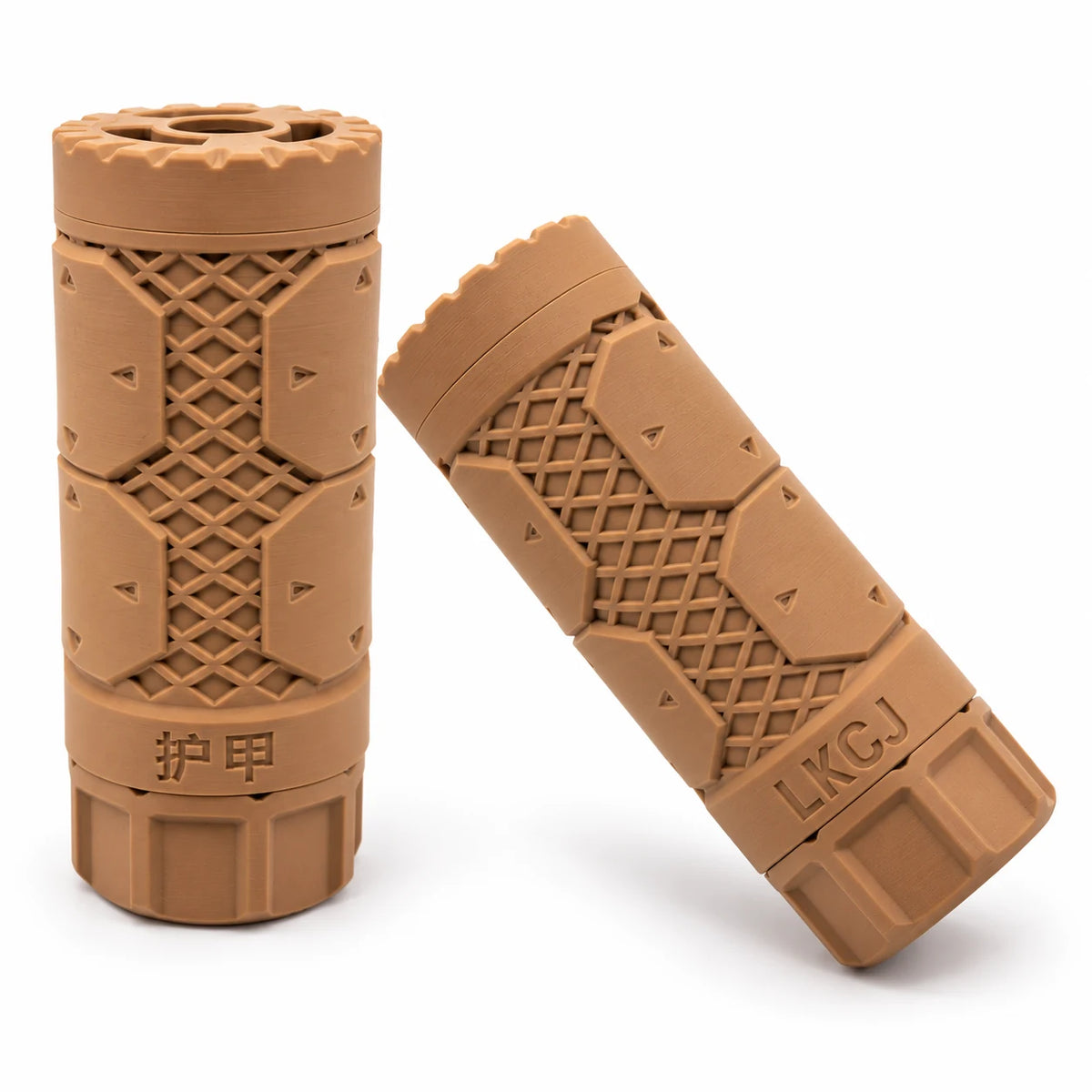 LKCJ ARMOR smoke tracer unit in Sand, shown from two angles