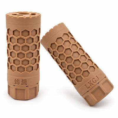 LKCJ HONEYCOMB smoke tracer unit in Sand, shown from two angles