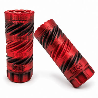 LKCJ WILLOW LEAF smoke tracer unit in Devil Red, shown from two angles