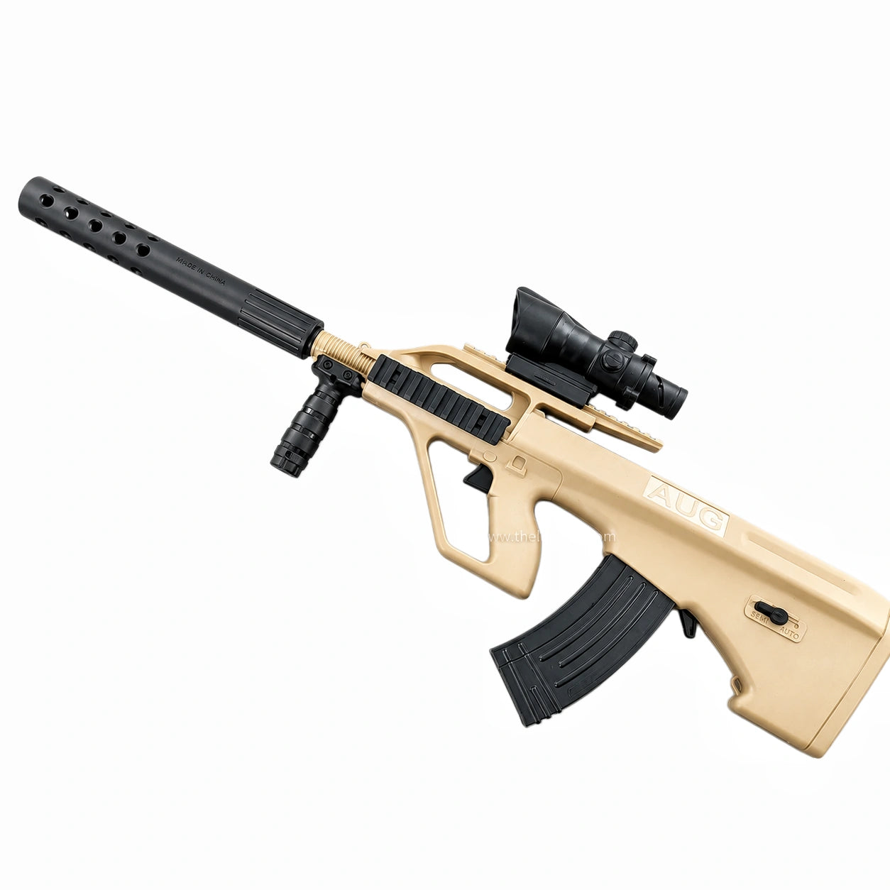 Mini Aug Gel Blaster With 7 Colors of Lighted Silencer Recommended Age Range: 10-15 Years