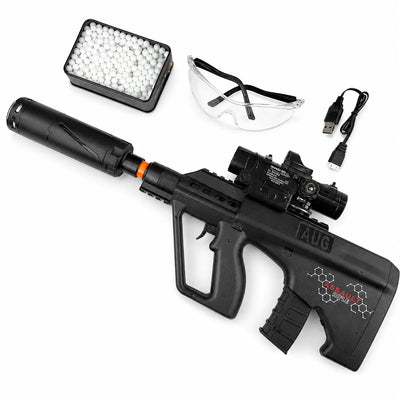 Mini Aug Gel Blaster With 7 Colors of Lighted Silencer Recommended Age Range: 10-15 Years