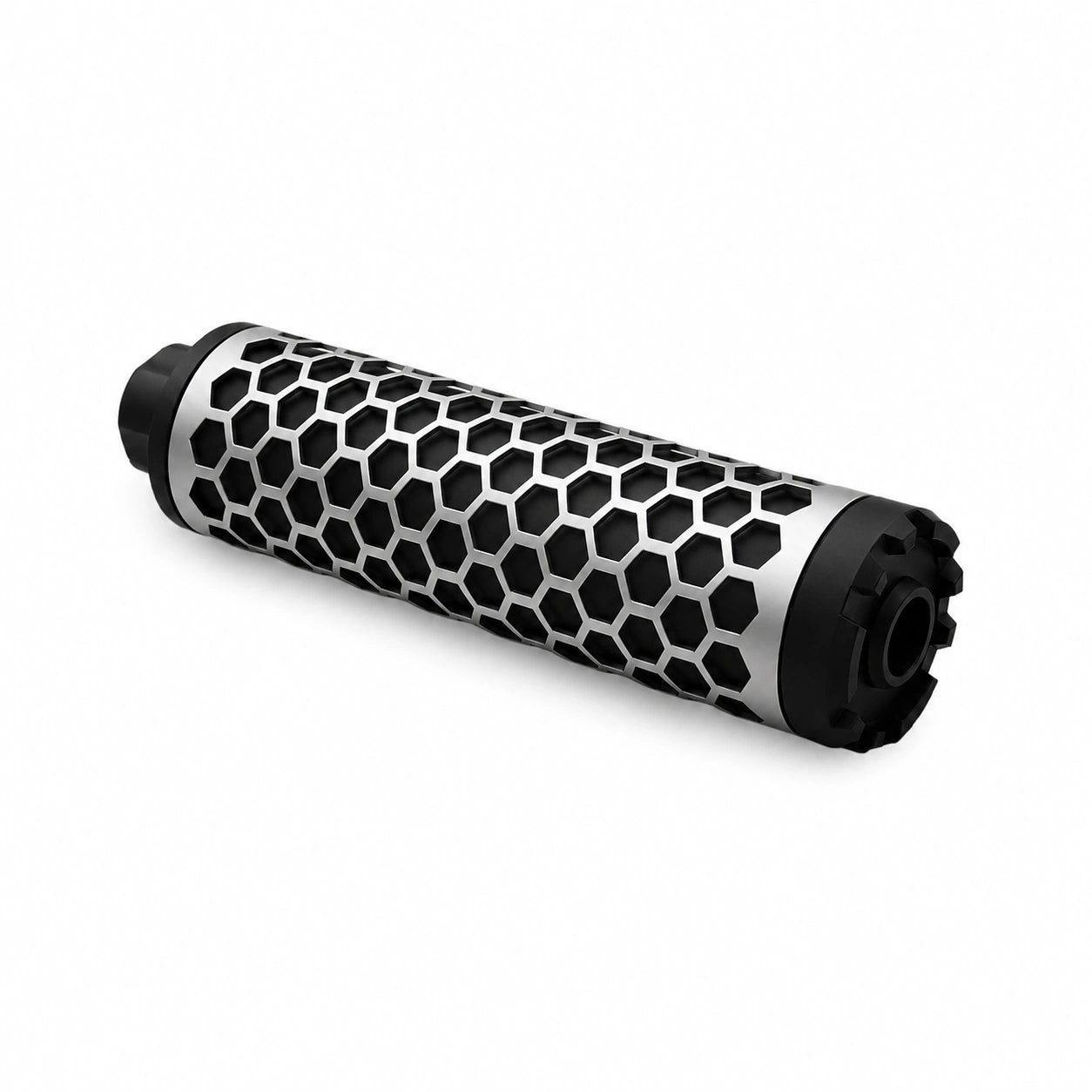 Metal Honeycomb Shape Silencer Adapt To 14 MM CCW Threaded Rod Tip