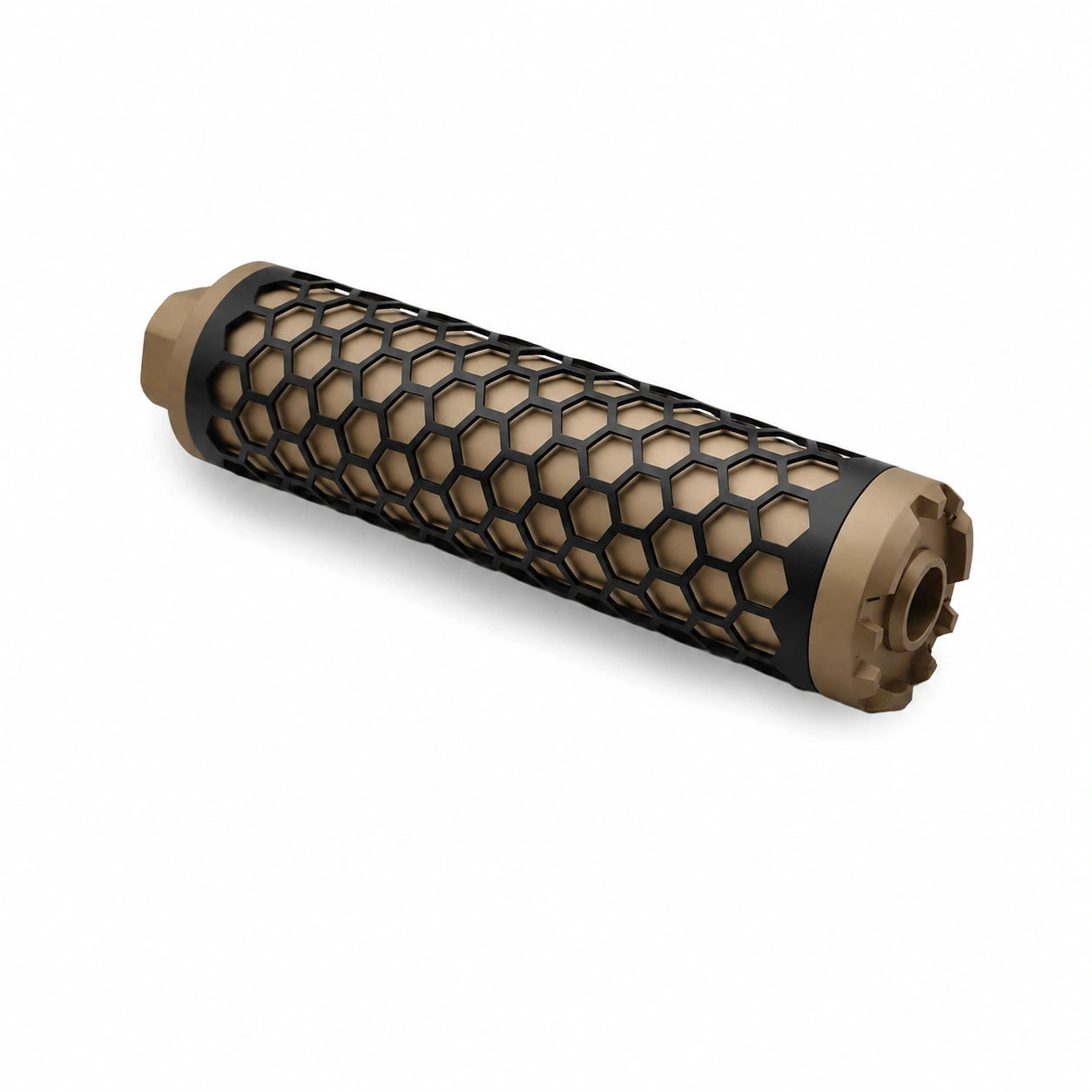 Metal Honeycomb Shape Silencer Adapt To 14 MM CCW Threaded Rod Tip