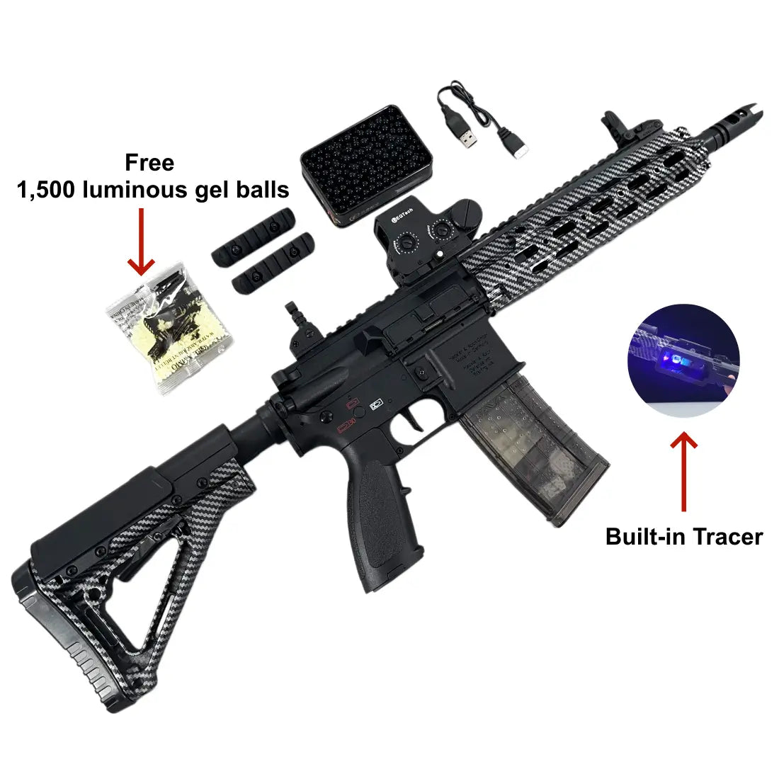 Carbon Fiber HK416D Gel Blaster With SMR Handguard
